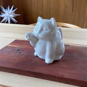 Cute vintage white ceramic cat creamer / pitcher